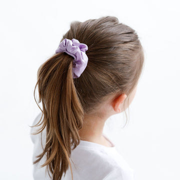 Silk Scrunchies - Lilac + Grey